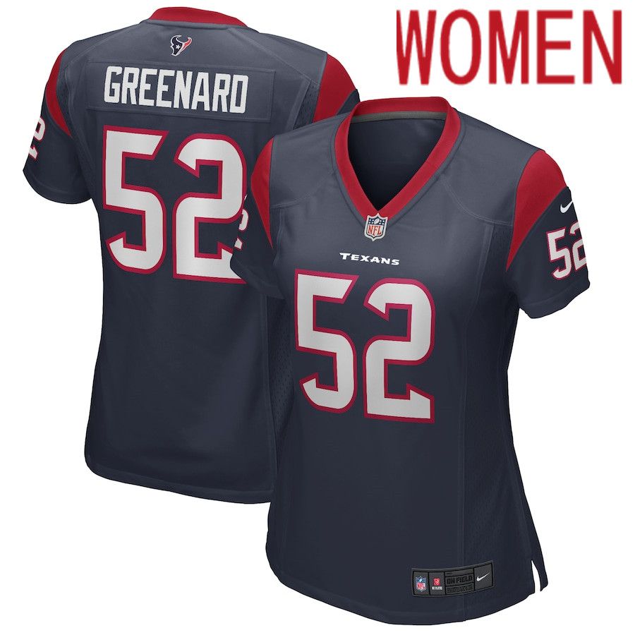 Women Houston Texans #52 Jonathan Greenard Nike Navy Game NFL Jersey